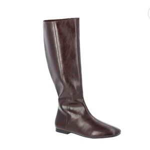 Elegant Burgundy Faux Leather Knee-High Boots
